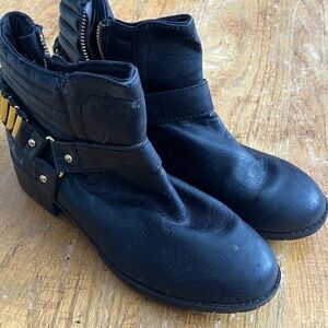 H&M Black Ankle Boots with Gold Accents
